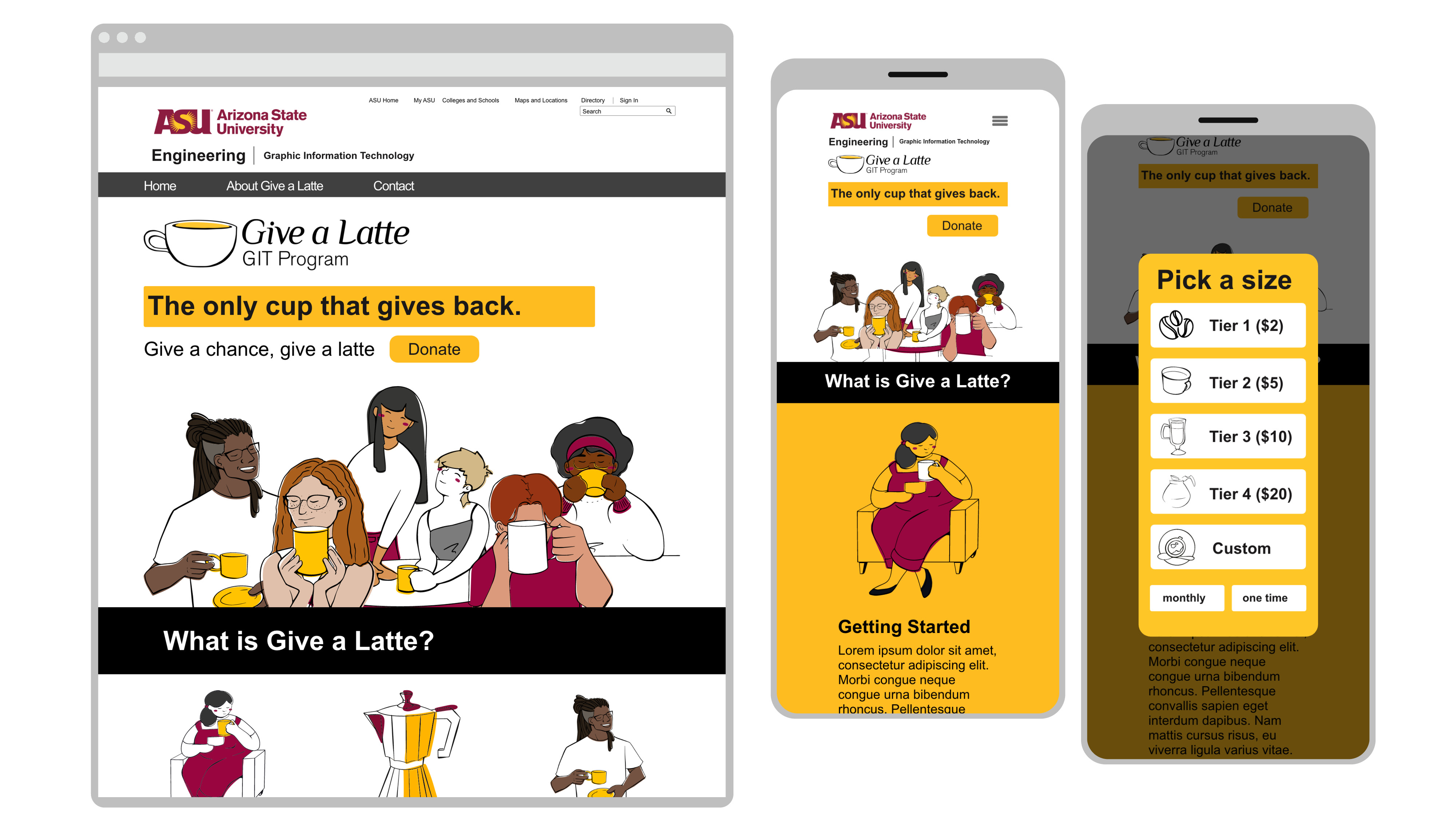 featured image five:Give A Latte Campaign Illustrations & Web Design