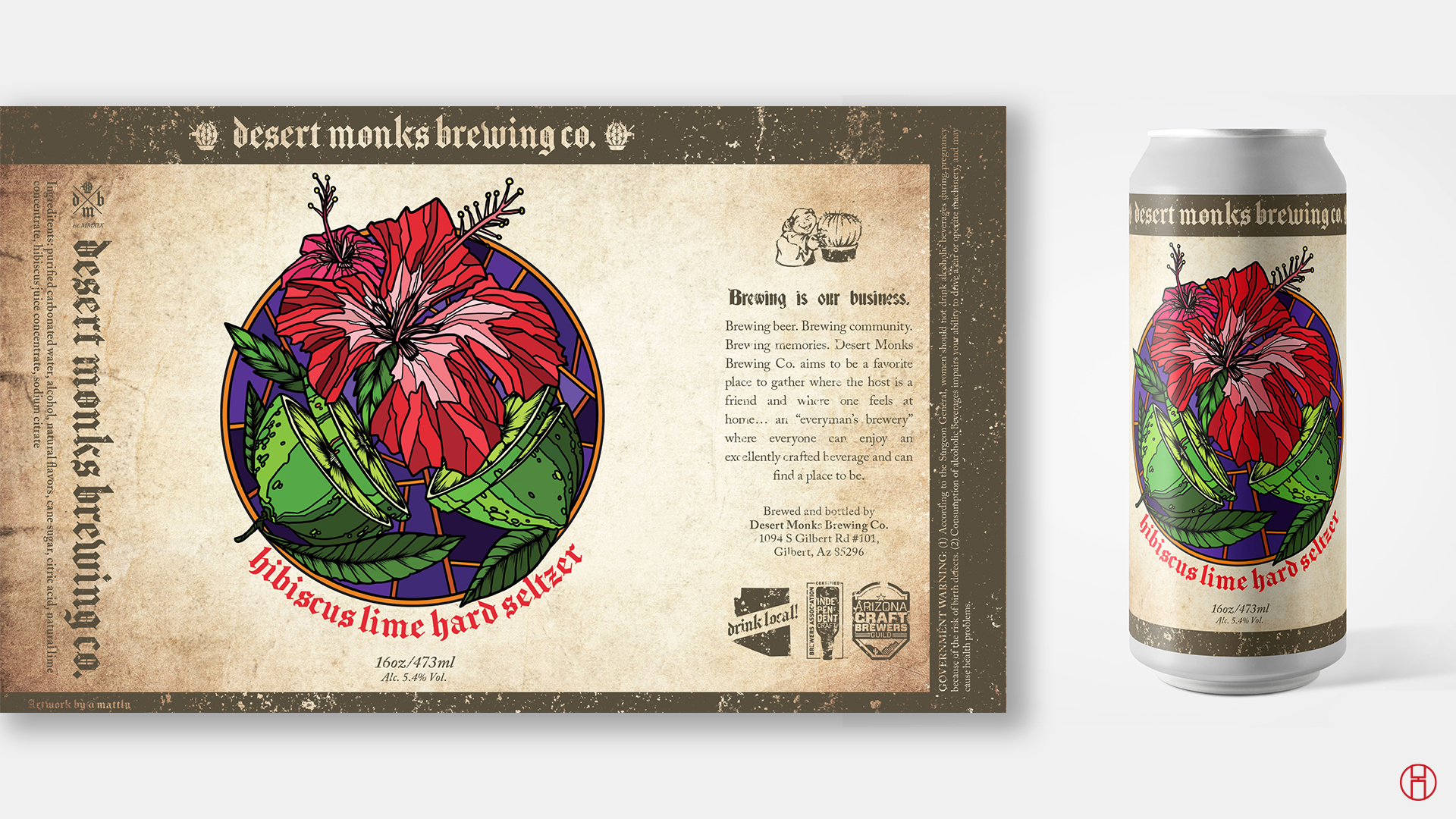 featured image:Desert Monks Brewing: Hibiscus Lime Hard Seltzer