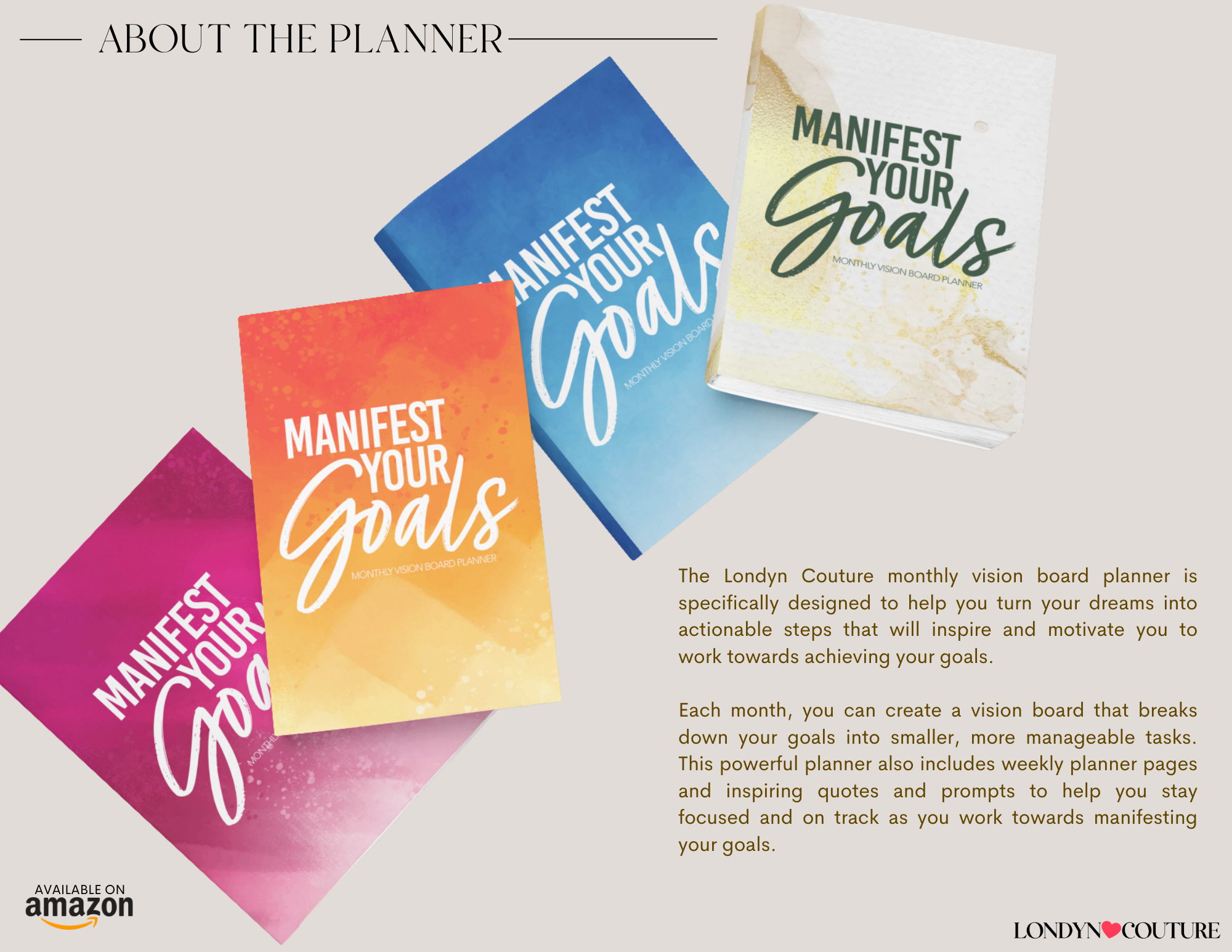 featured image two:Manifest Your Goals Monthly Vision Board Planner