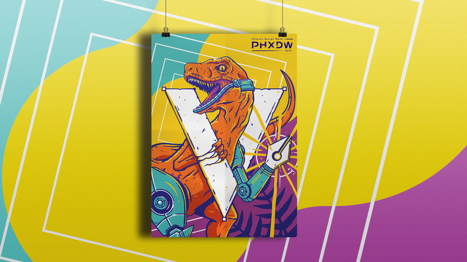 featured image:PHXDW 2019 EVOLVE Conference Velociraptor Poster