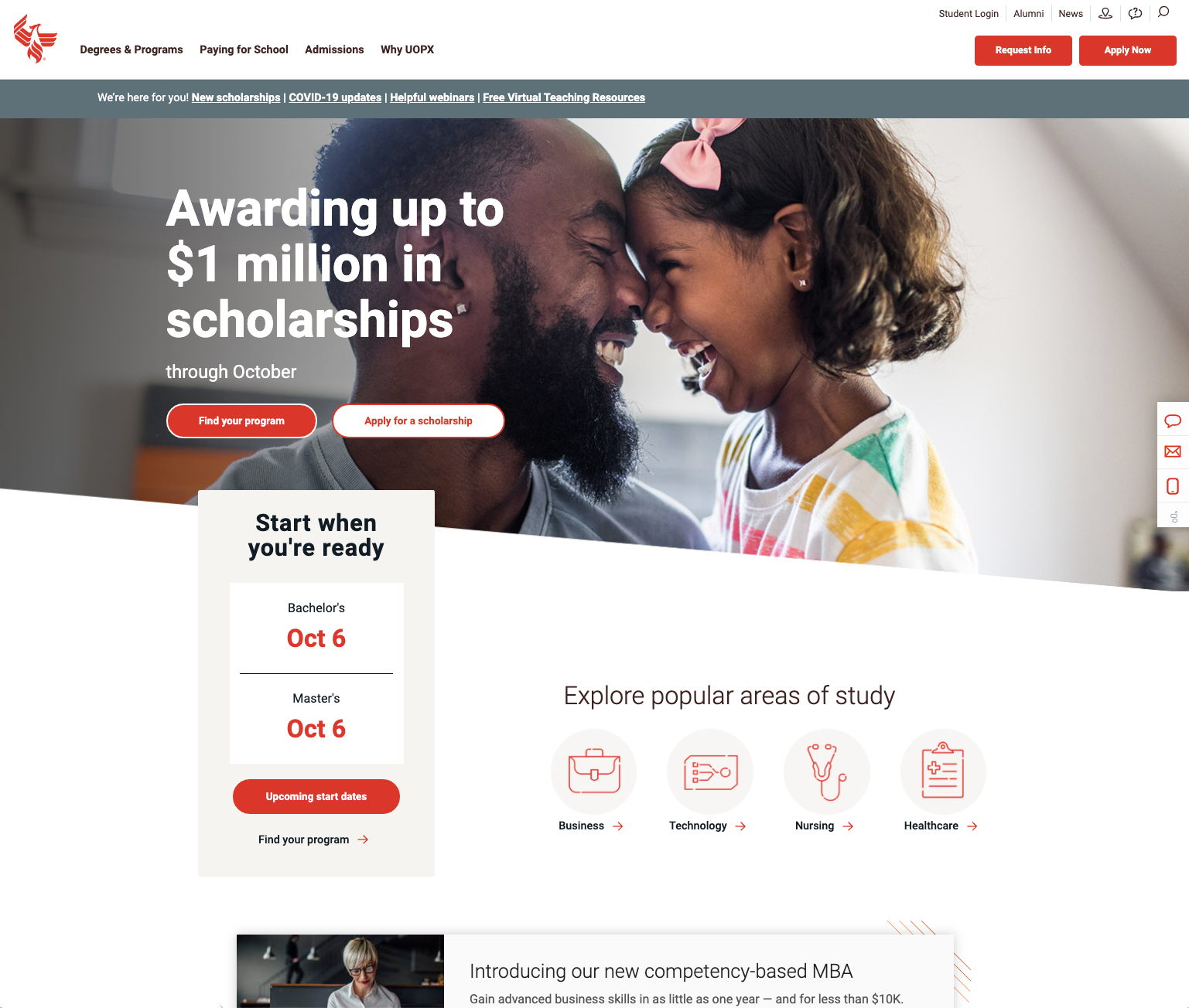 featured image:Home Page Redesign – phoenix.edu