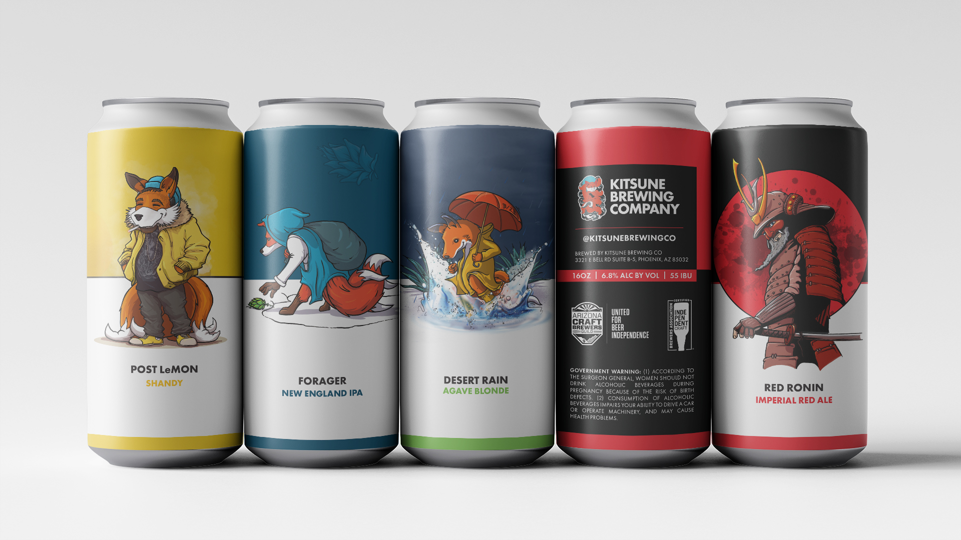 featured image:Kitsune Brewing Company label suite