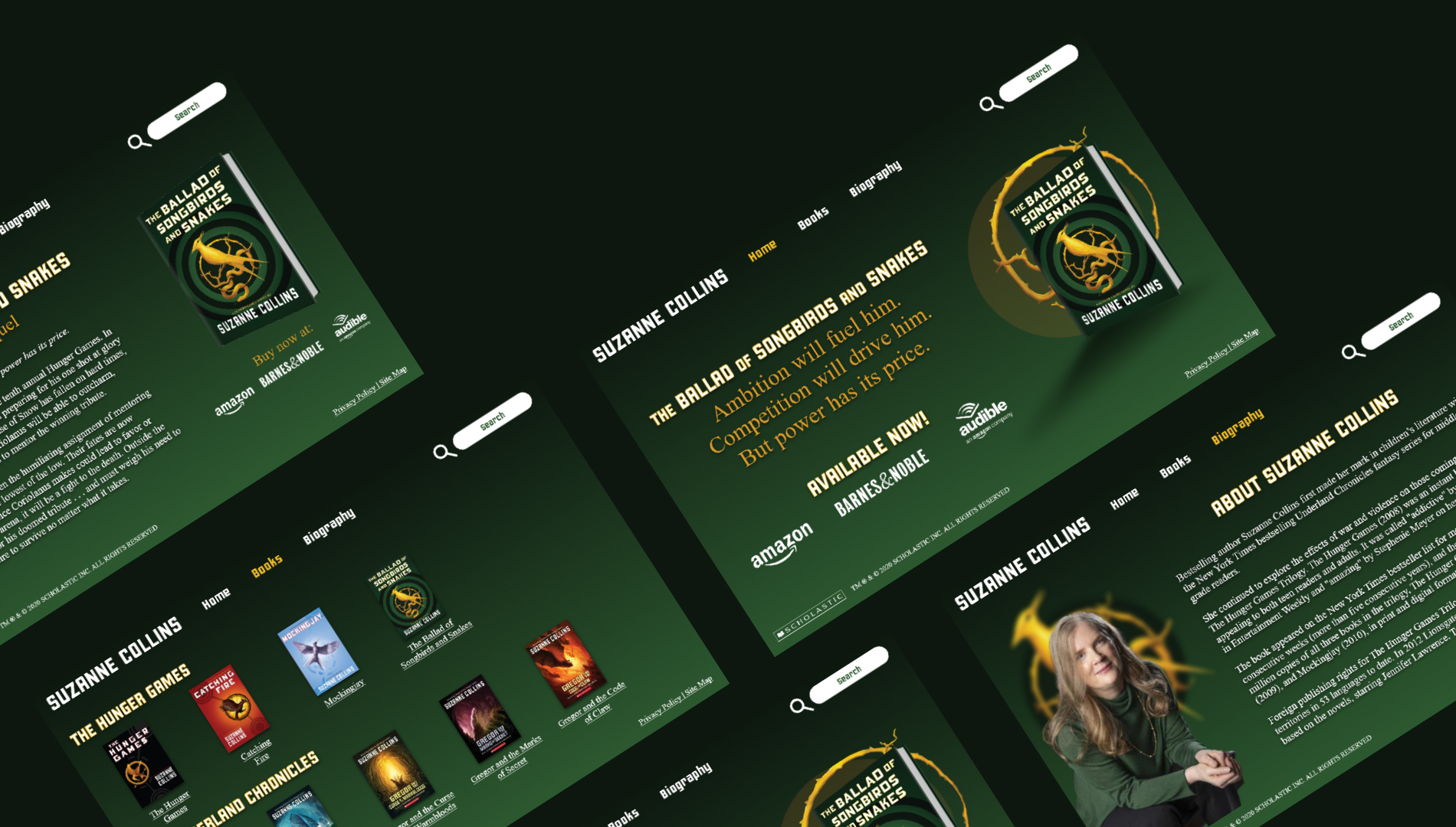 featured image three:Suzanne Collins Author Site Redesign