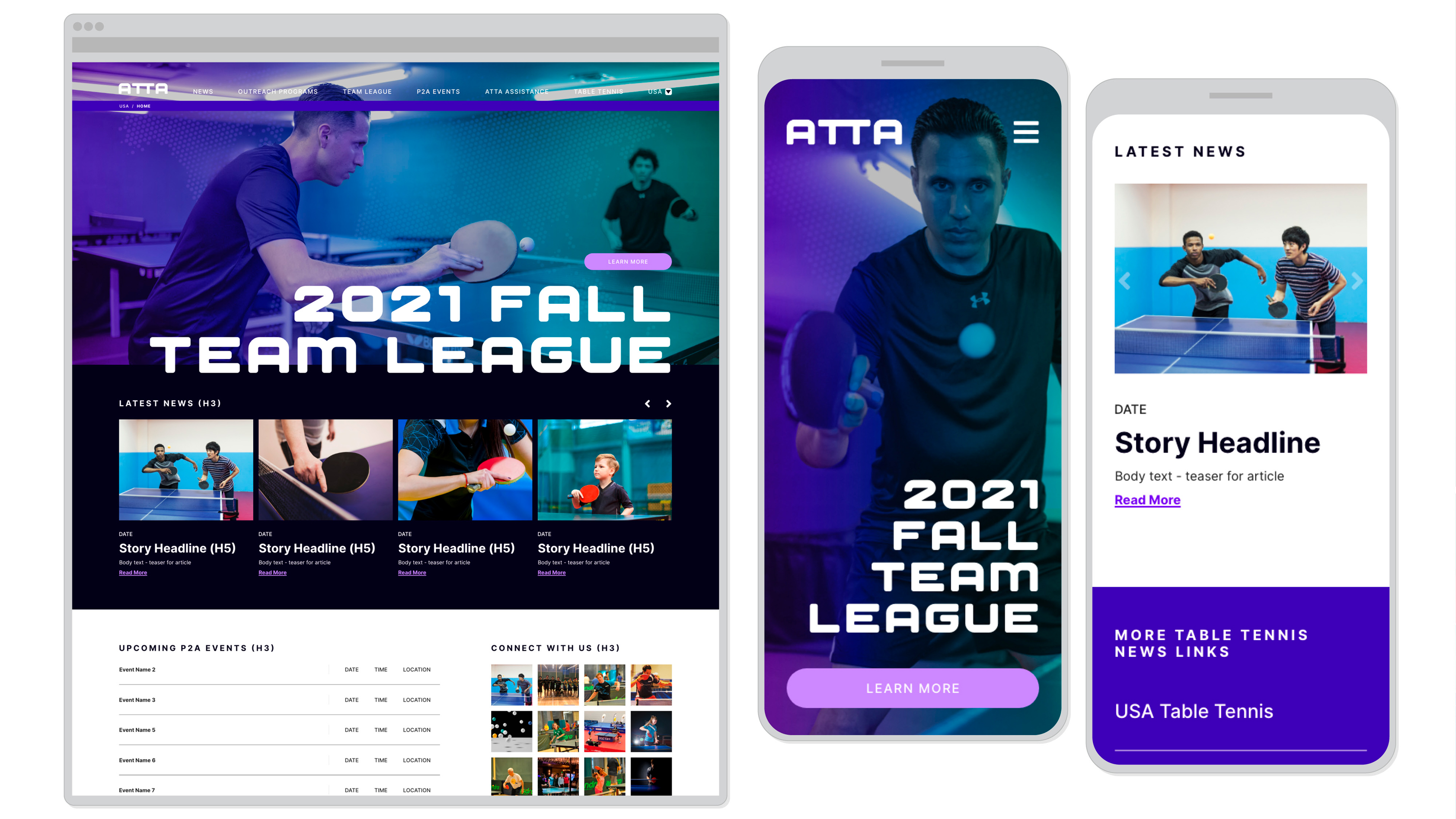 featured image four:American Table Tennis Association Brand Identity & Website