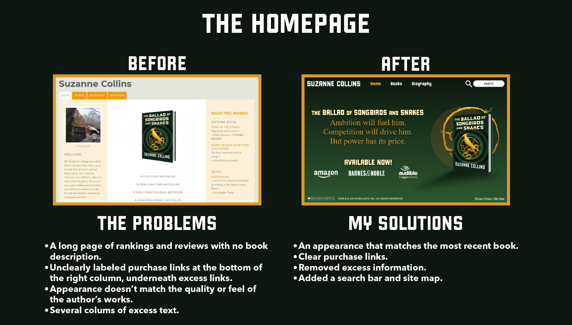 featured image two:Suzanne Collins Author Site Redesign